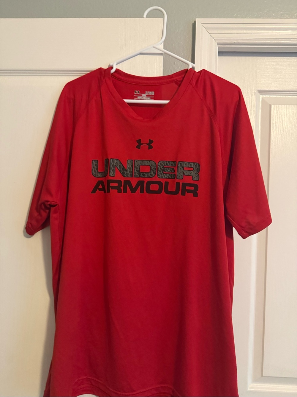 Under Armour Red Tee with Black Logo